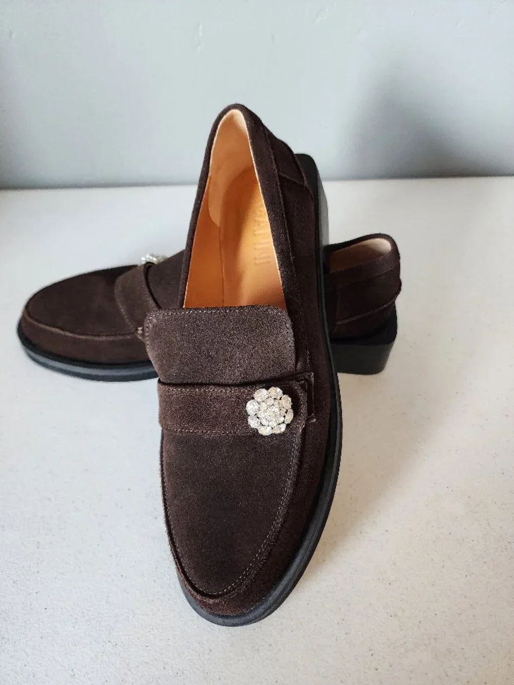 Ganni Brown Suede Loafer 